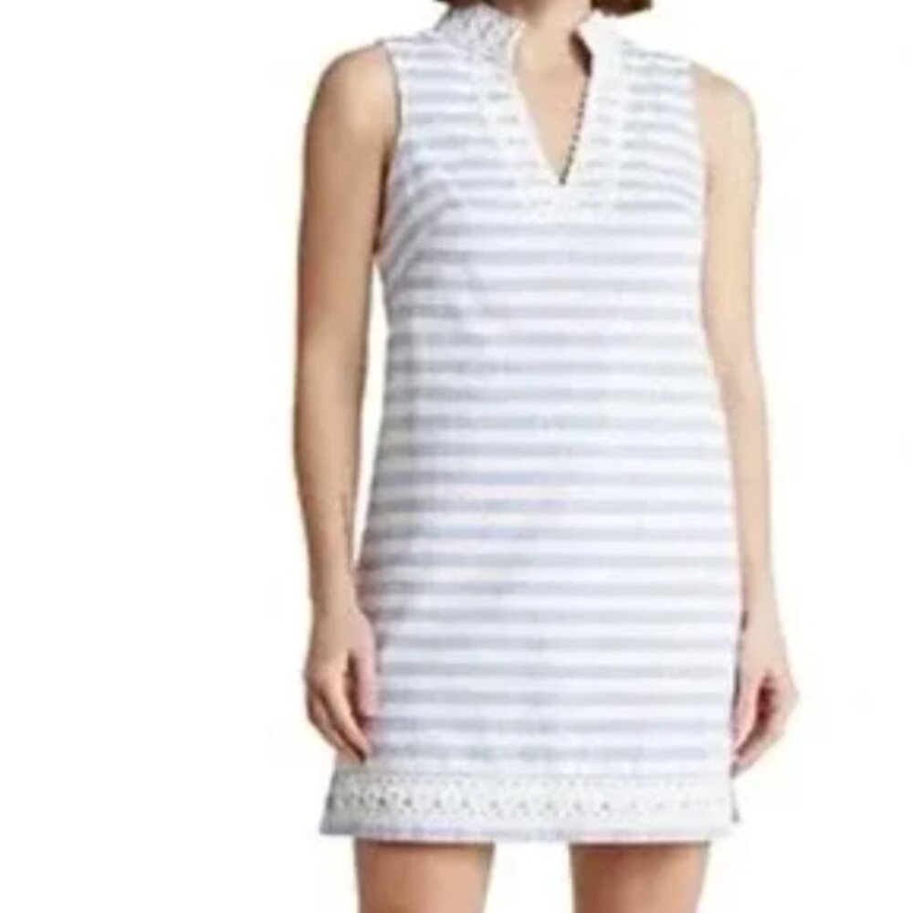 Eliza J Blue and White Striped Dress NWT